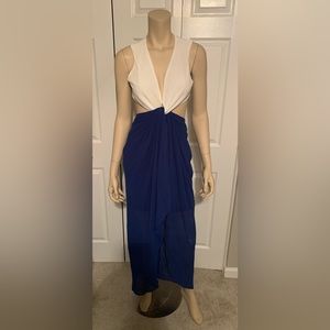 Blue and white dress